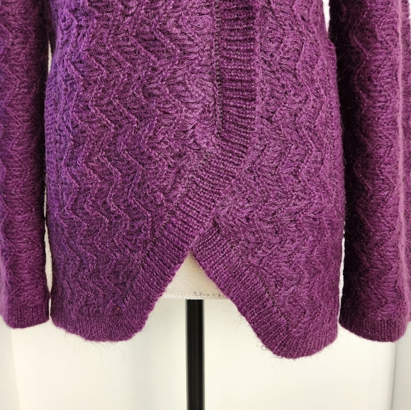 60s Purple Cardigan Sweater Coat Kimlon - Picture 9 of 14